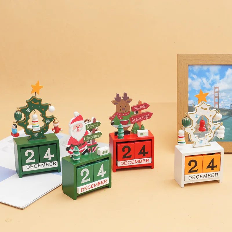 Calendario de madera de cuenta atrás para Navidad
