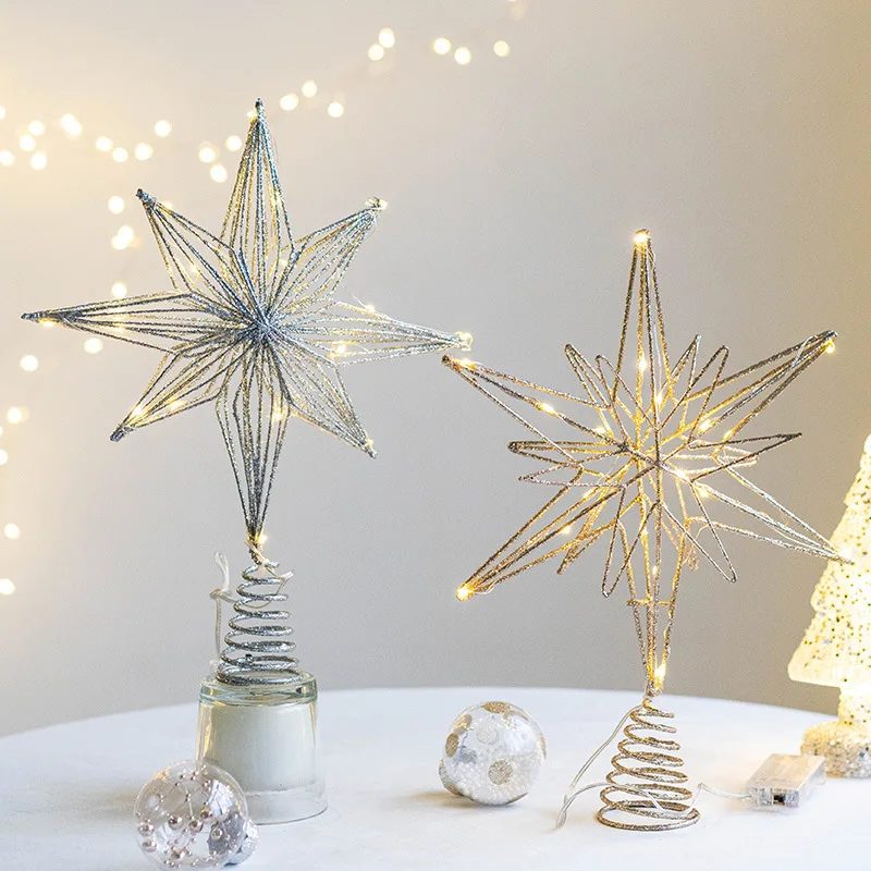 Estrella para la punta del árbol con luces