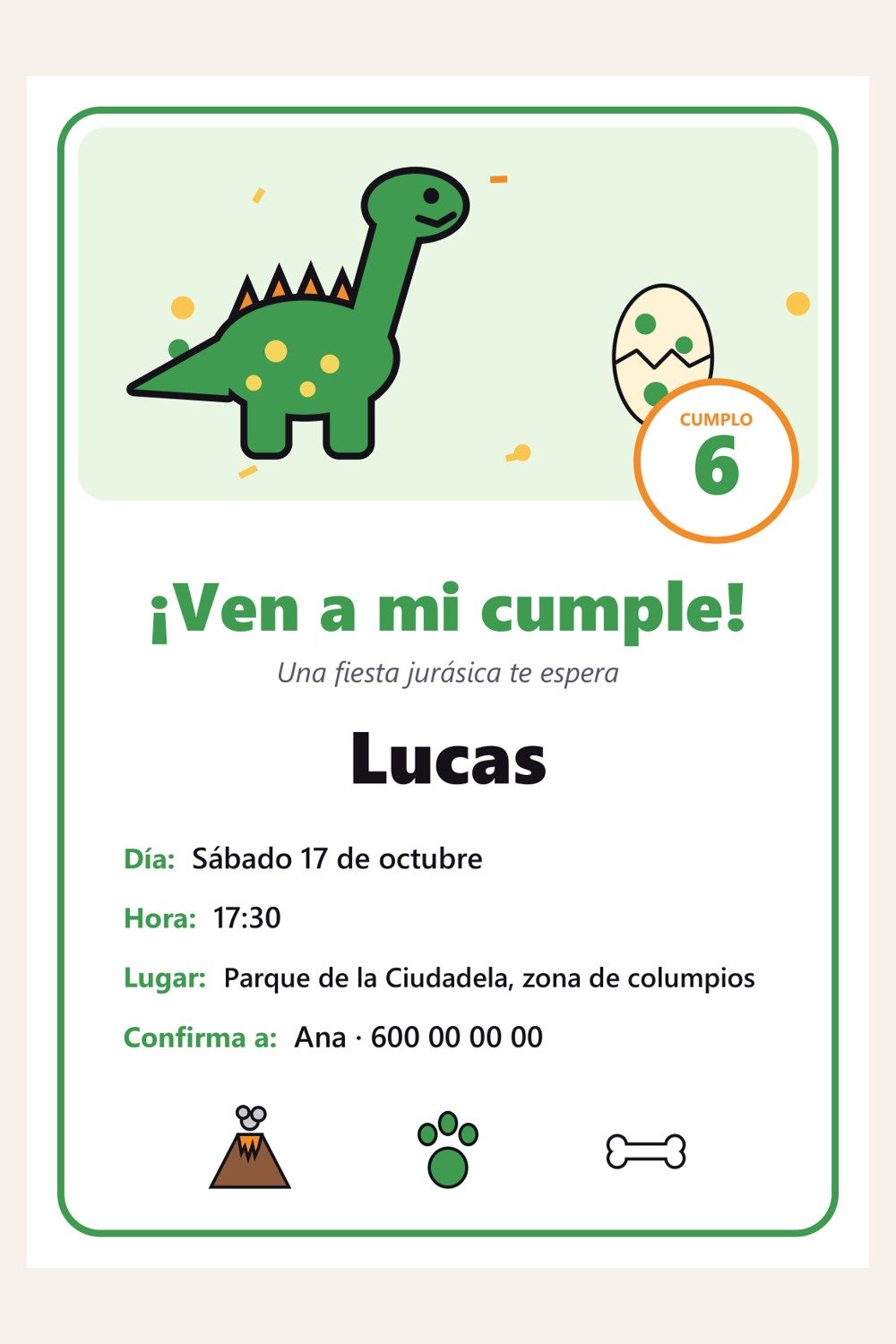 Invitación de cumpleaños personalizada