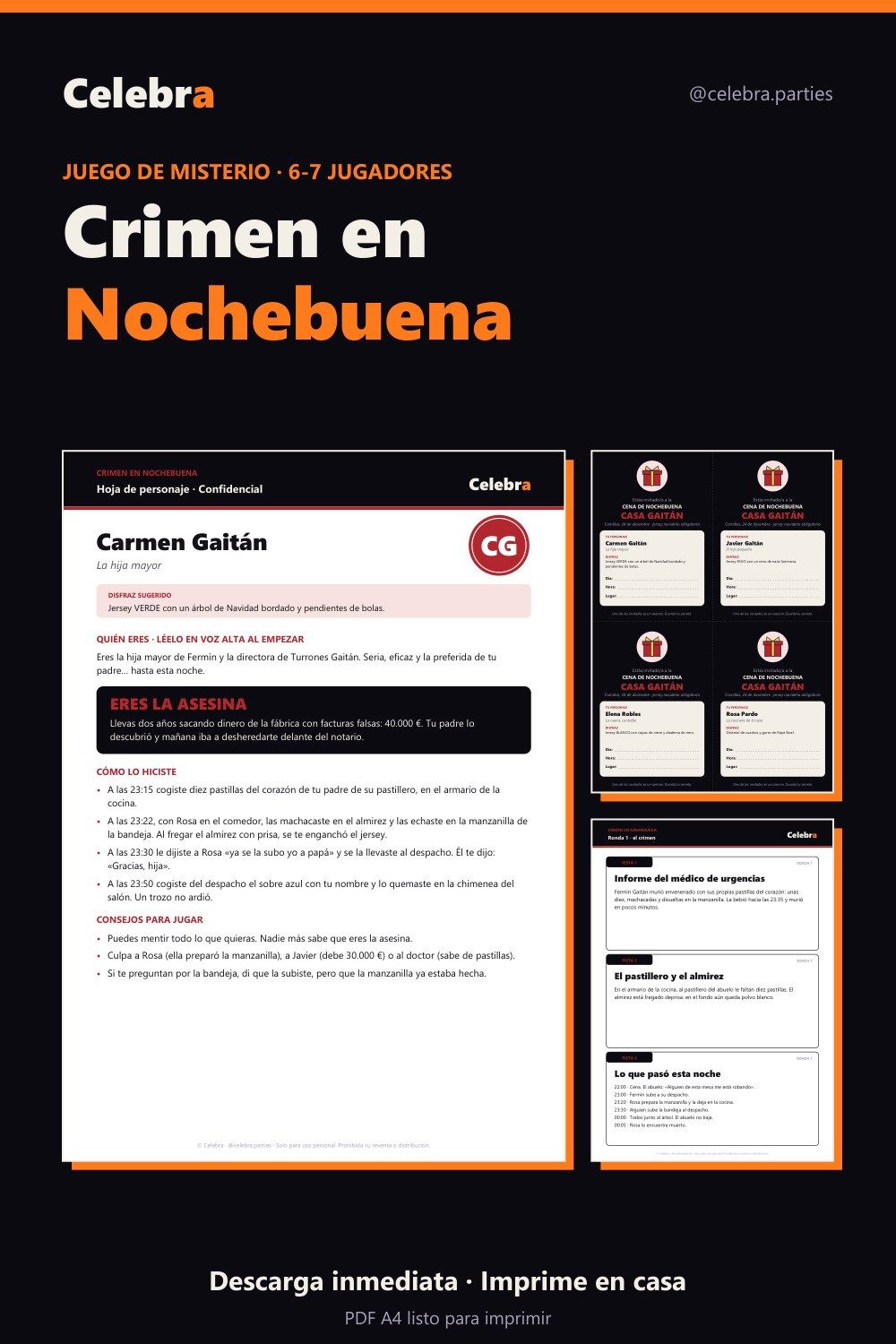 Juego de misterio «Crimen en Nochebuena»