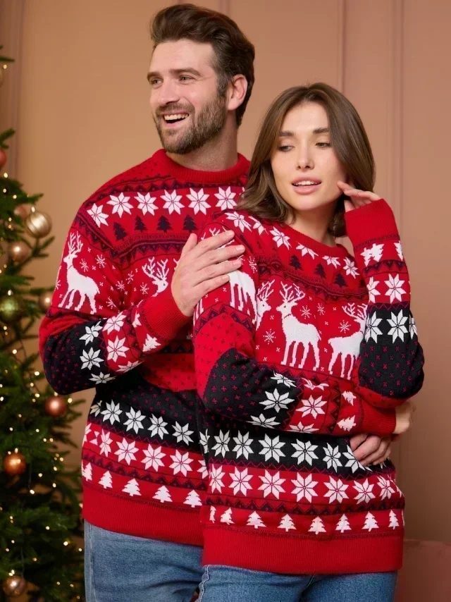Jersey de Navidad con renos (mujer, hombre y niño)