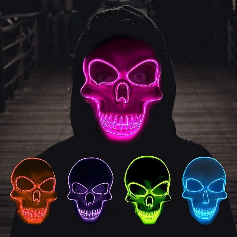 Máscara de calavera con luz LED