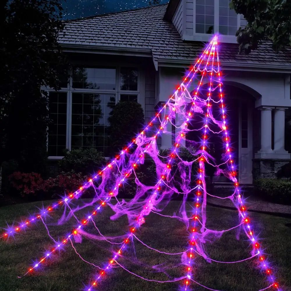 Telaraña gigante con 250 luces LED